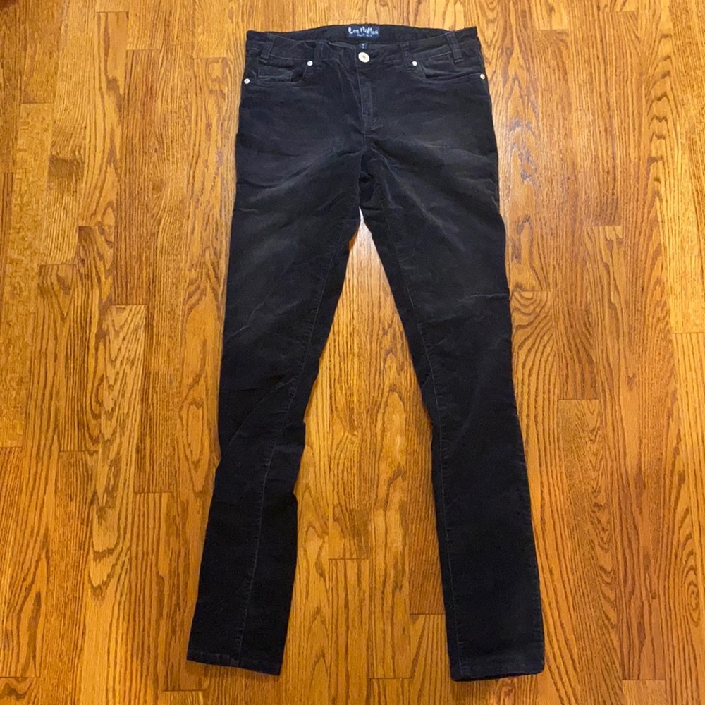Les Halles vintage black dark grey skinny stretch corduroy pants size 28